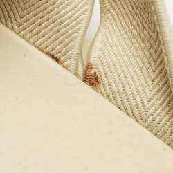 Bottega Veneta Cream Intrecciato Fabric Slide Sandals Size 40