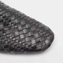 Pre Owned Bottega Veneta Black Intrecciato Leather Mules Size 43