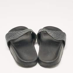 Bottega Veneta Black Intrecciato Leather Lake Slide Sandals Size 46