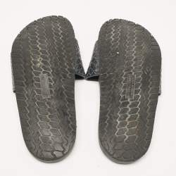 Bottega Veneta Black Intrecciato Leather Lake Slide Sandals Size 46