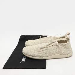 Bottega Veneta Off-White Intrecciato Elasticated Fabric Plat Sneakers Size 45
