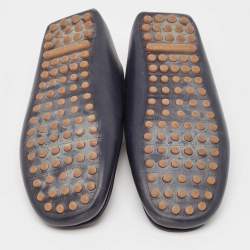 Pre Owned Bottega Veneta Navy Blue Intrecciato Leather Douglas Loafers Size 43.5