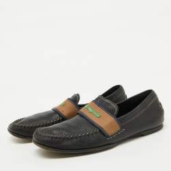 Bottega Veneta Black Leather Slip On Loafers Size 43