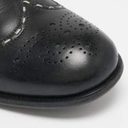Bottega Veneta Black Leather Brogue Oxfords Size 43