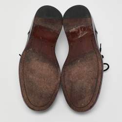 Bottega Veneta Black/Green Leather Slip On Loafers Size 42