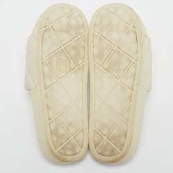 Bottega Veneta Cream Rubber Pool Slides Size 41