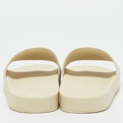 Bottega Veneta Cream Rubber Pool Slides Size 41