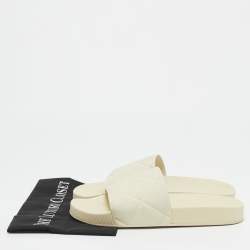 Bottega Veneta Cream Rubber Pool Slides Size 41
