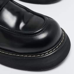 Bottega Veneta Black Brushed Leather Swell Loafers Size 46