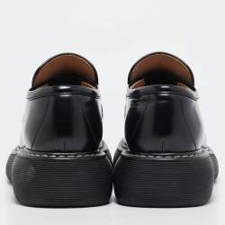 Bottega Veneta Black Brushed Leather Swell Loafers Size 46