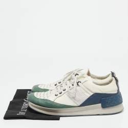 Bottega Veneta Multicolor Leather and Suede Intrecciato Lace Up Sneakers Size 42.5