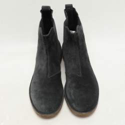 Bottega Veneta Grey Stretch Fabric and Suede Chelsea Boots Size 42.5