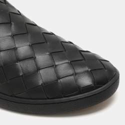 Bottega Veneta Black Intrecciato Leather Sawyer Slip On Sneakers Size 40