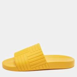Bottega Veneta Orange Rubber Slides Size 44
