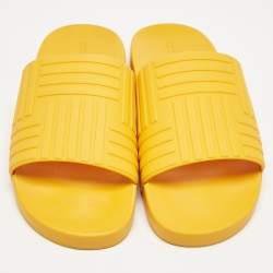 Bottega Veneta Orange Rubber Slides Size 44