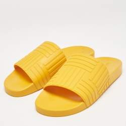 Bottega Veneta Orange Rubber Slides Size 44