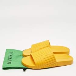 Bottega Veneta Orange Rubber Slides Size 44