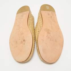 Bottega Veneta Beige Intrecciato Leather Smoking Slippers Size 43