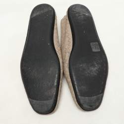 Bottega Veneta Beige Leather Intrecciato Smoking Slippers Size 42.5