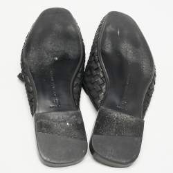 Bottega Veneta Black Intrecciato Leather Fiandra Flat Mules Size 42