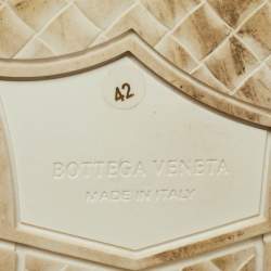 Pre Owned Bottega Veneta Olive Green Suede and Intrecciato Leather High Top Sneakers Size 42