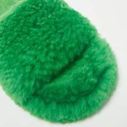 Bottega Veneta Green Shearling Fur Resort Teddy Slides Size 41