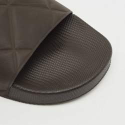 Bottega Veneta Brown Quilted Rubber Pool Slides Size 42