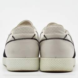 Pre Owned Bottega Veneta White Leather Intrecciato Slip On Sneakers Size 42.5