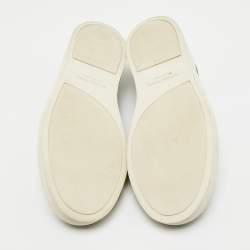 Pre Owned Bottega Veneta Green Intrecciato Leather Slip On Sneakers Size 42.5