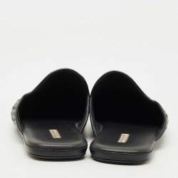 Pre Owned Bottega Veneta Black Intrecciato Leather Tubolare Mules Size 40