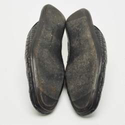 Pre Owned Bottega Veneta Black Intrecciato Leather Tubolare Mules Size 40