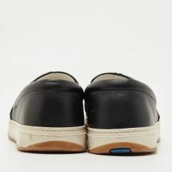 Pre Owned Bottega Veneta Black Intrecciato Leather Slip On Sneakers Size 41