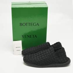 Pre Owned Bottega Veneta Black Intrecciato Elastic Fabric Starfish Slip On Sneakers Size 42