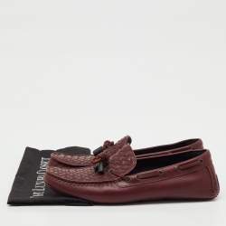 مملوكة مسبقًا حذاء لوفرز بوتيغا فينيتا انترشياتو جلد بورغوندي بفيونكة مقاس 42.5