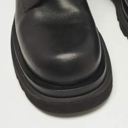 Pre Owned حذاء بوت كومبات بوتيغا فينيتا جلد أسود مقاس 40