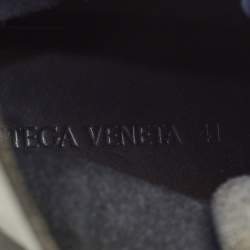 Pre Owned حذاء بوت كومبات بوتيغا فينيتا جلد أسود مقاس 40