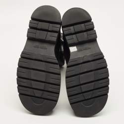 Pre Owned Bottega Veneta Lug Size 41 Black Leather Combat Boots