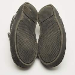 Pre Owned Bottega Veneta Size 40.5 Black Intrecciato Leather Slip On Sneakers