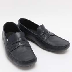 مملوكة مسبقًا حذاء لوفرز بوتيغا فينيتا جلد أزرق كحلي بيني مقاس 41.5