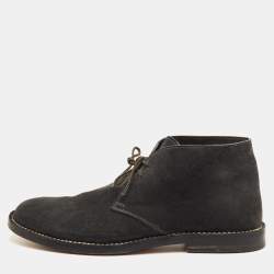 مملوكة مسبقًا Bottega Veneta Size 40 Dark Grey Suede Ankle Derby Boots