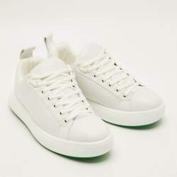 مملوكة مسبقًا Bottega Veneta Pillow Size 43 White Leather Low Top Sneakers