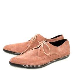 Pre Owned Bottega Veneta Pink Suede Dhalia Pointed Toe Derby Size 42