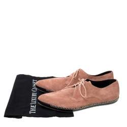 Pre Owned Bottega Veneta Pink Suede Dhalia Pointed Toe Derby Size 42