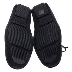 Pre Owned Bottega Veneta Black Intrecciato Suede Bow Slip On Loafers Size 40