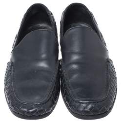 Pre Owned  حذاء لوفرز بوتيغا فينيتا سليب أون جلد أنترشياتو أسود مقاس 40