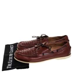 مملوكة مسبقًا حذاء لوفرز بوتيغا فينيتا دريفينغ جلد أنترشياتو بني محمر مقاس 43