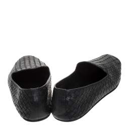 مملوكة مسبقًا حذاء سليبرز بوتيغا فينيتا سموكنغ جلد أنترشياتو أسود مقاس 45