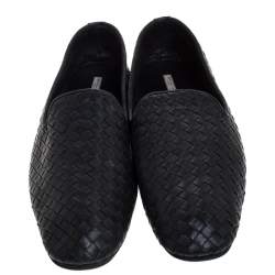 مملوكة مسبقًا حذاء سليبرز بوتيغا فينيتا سموكنغ جلد أنترشياتو أسود مقاس 45