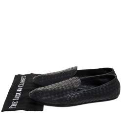 مملوكة مسبقًا حذاء سليبرز بوتيغا فينيتا سموكنغ جلد أنترشياتو أسود مقاس 45