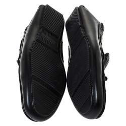 مملوكة مسبقًا Bottega Veneta Black Intrecciato Leather Bow Detail Loafers Size 44